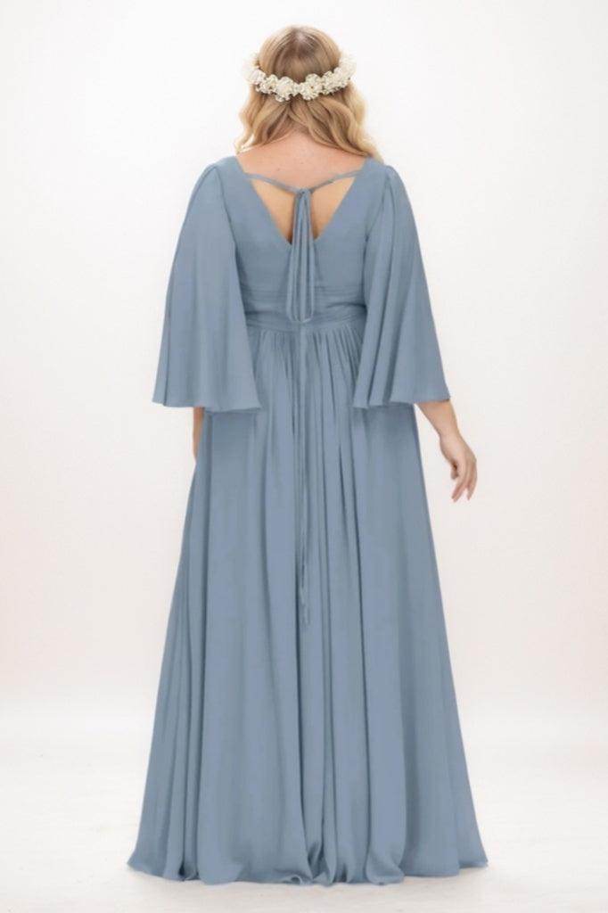 A-Line Maxi Chiffon Bridesmaid Dress CB0767 - COCOMELODY