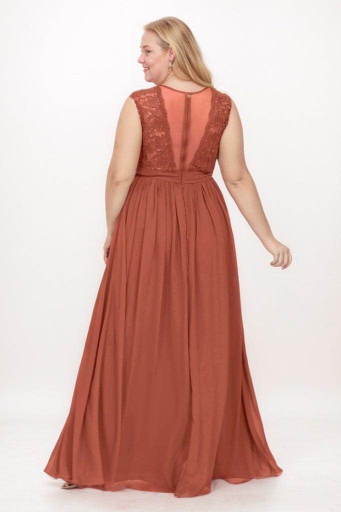 A-Line Maxi Chiffon Bridesmaid Dress CB0778 - COCOMELODY
