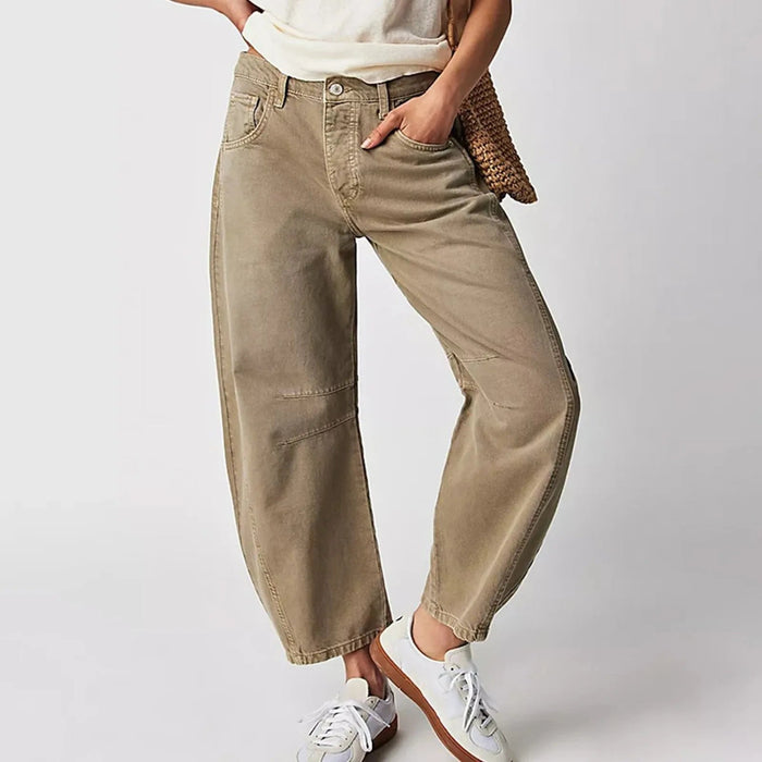 Aria - Women's High Waisted Baggy Jeans with Barrel Leg Fit for Fall