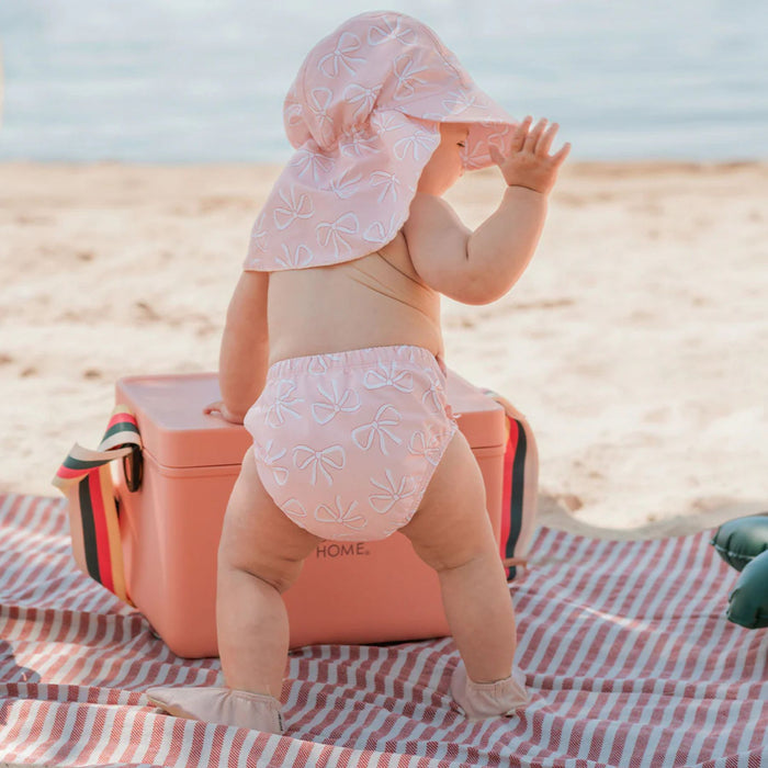 Bows Print on Light Pink Swim Diaper