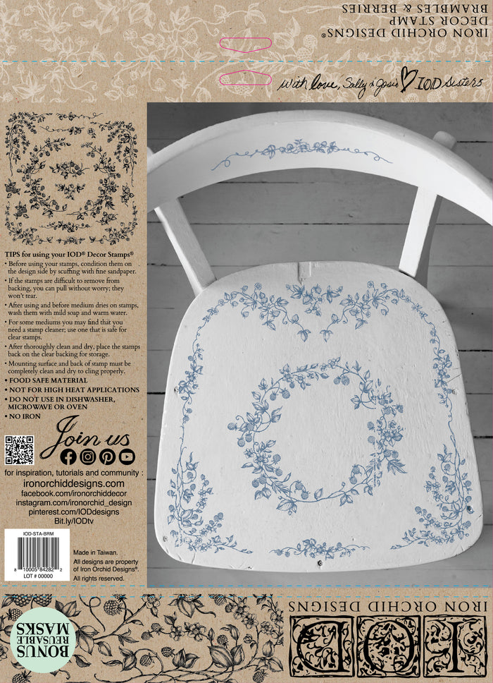 Brambles & Berries IOD 12×12 DECOR STAMP
