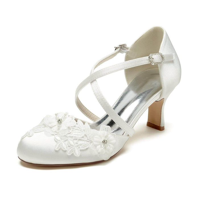 Chunky Heel 6cm Silk-Like Shoes CK0415 - COCOMELODY