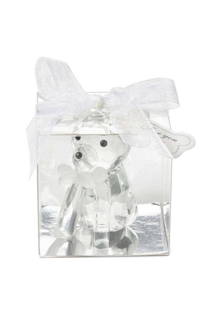 Cute Crystal Dog and Bone Miniature Favor Ornaments CGF0149 (Set of 6 pcs) - COCOMELODY