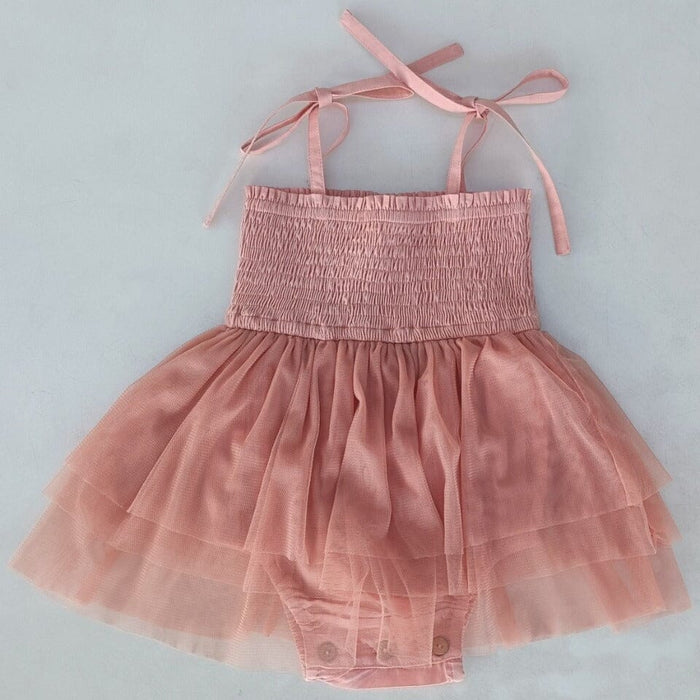 Dark Pink Tulle Solid Color Infant Ruffle Romper Dress Yo Baby India
