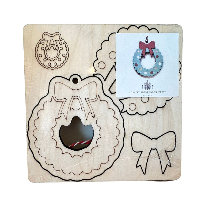 DIY Wooden Pop-Out Ornament - Christmas Wreath