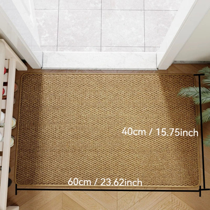 Faux Jute Door Mat | Non-Slip Entry Rug | Durable Indoor & Covered Outdoor Welcome Mat