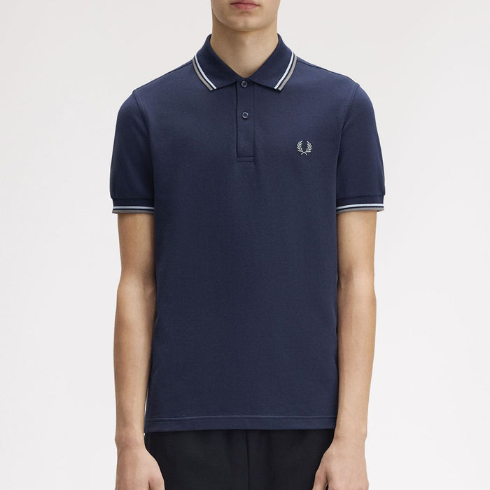 Fred Perry - Twin Tipped Polo in Dark Airforce - Nigel Clare