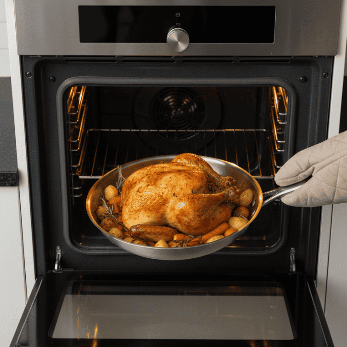 Frying Pan | 304 Stainless Steel | Coating-Free 3-Layer Construction | All Stovetops