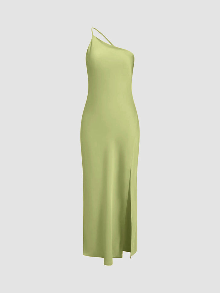 Grace - Elegant Women's Wedding Guest Dress with Halter Neck and Side Slit