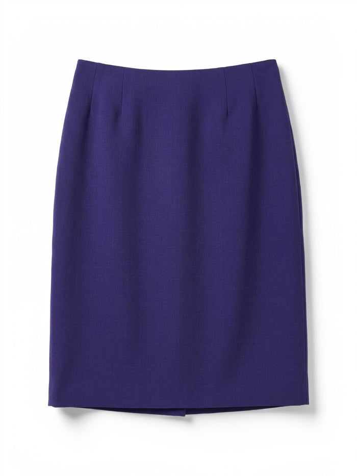 Knee-Length Pencil Skirt, Stretch Crepe, Regal Plum | Kasper