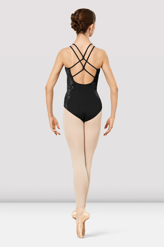 Ladies Kiara Animal Print Mesh Double Strap Leotard