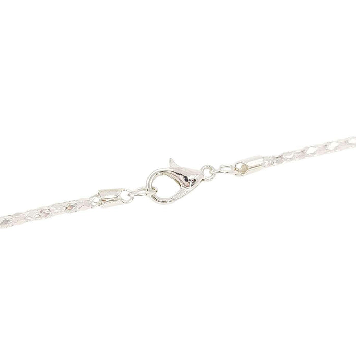 Necklace - Double Small Heart Pendant (White Crackle, Silver Plate) by Tiny Aloha