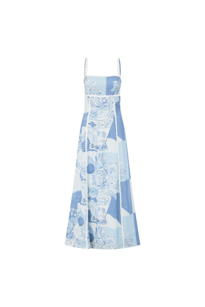 Nora - Flowy Women's Wedding Guest Maxi Dress with Open Back and Bow Detail