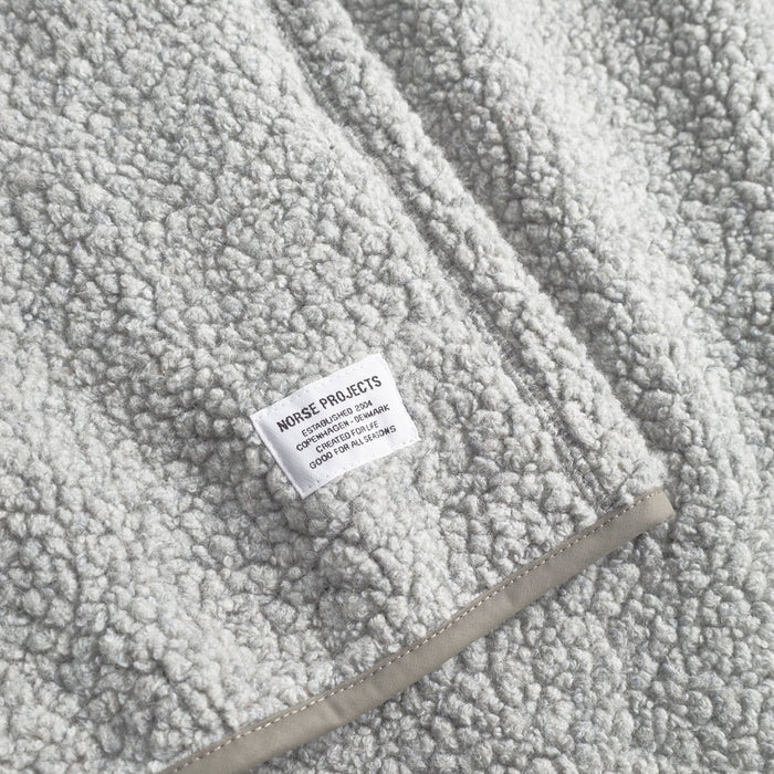 Norse Projects - Bjorn Sherpa Wool Fleece Jacket in Grey Melange - Nigel Clare