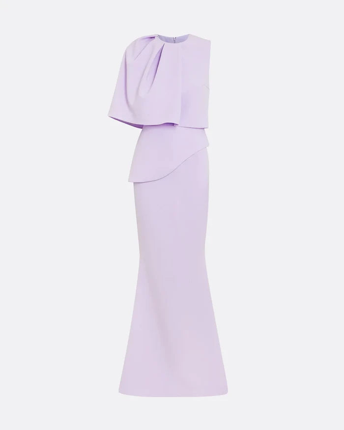 One shoulder column dress with attractive details - Olivia