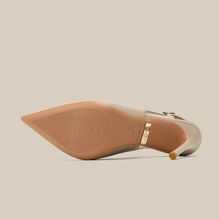 Pointed-Toe Leather Slingback Pumps – ODD- CAMILLE