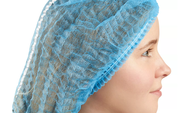 Polypropylene Bouffant Caps - 18" & 22” , Blue