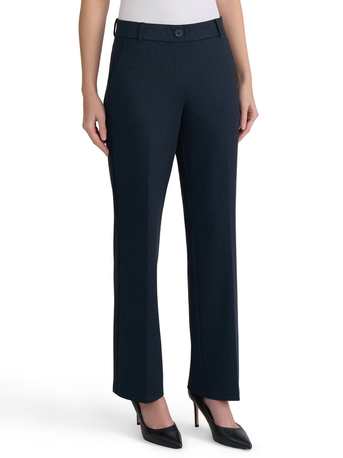 Pull On Trouser, Compression Denim, Mid Blue | Kasper