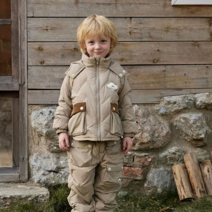 Recycled Nylon Taslon Kids Quilted Down Jacket