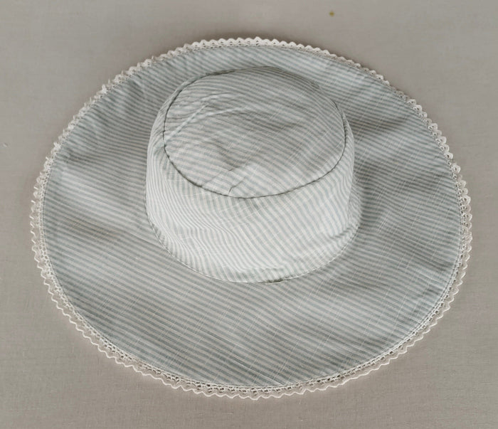 Reversible Green Floral & stripe Kids' Sun Hat with Lace Detail CAP Yo Baby India