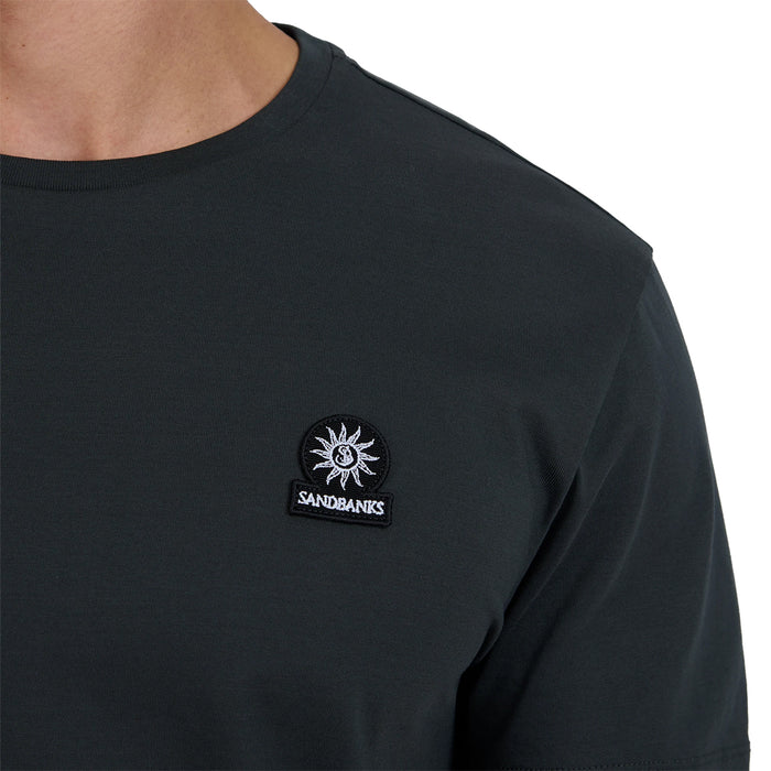 Sandbanks - Badge Logo T-Shirt in Anthracite - Nigel Clare
