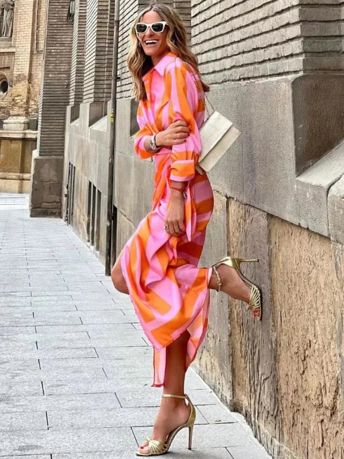 Scarlett - Modern Women's Summer Midi Dress with Wrap Front and Tie Waist