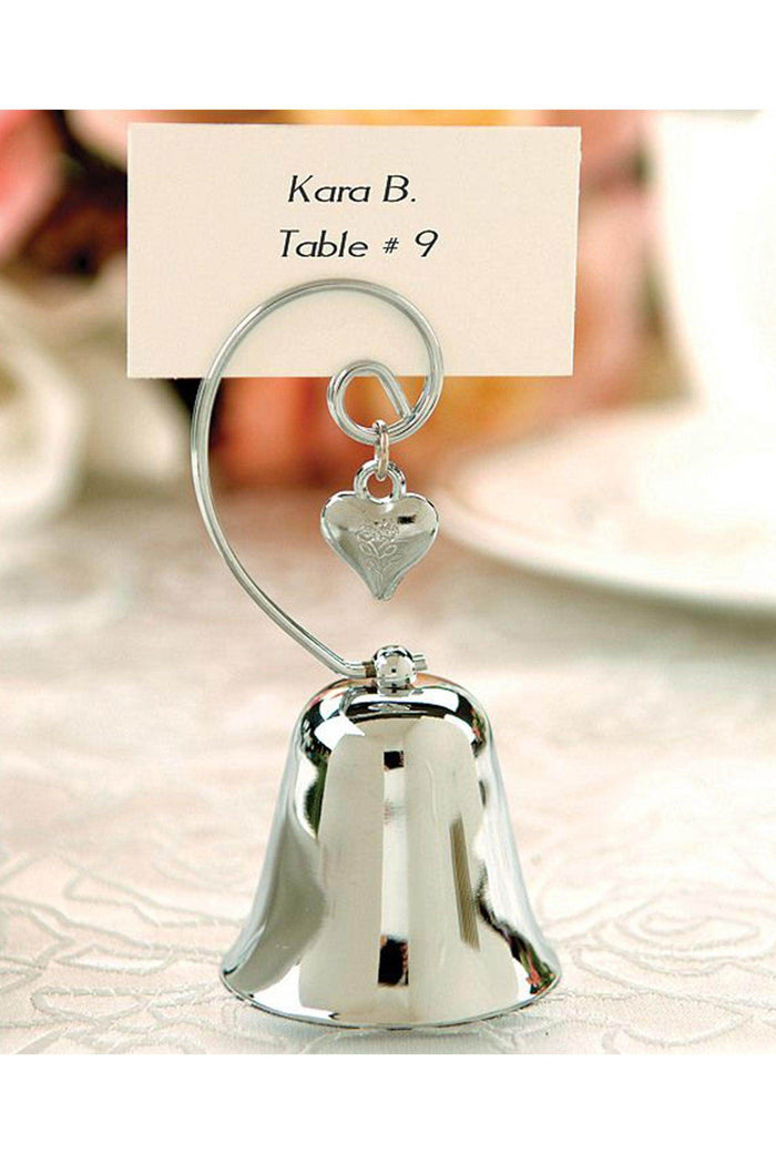 Silver Wedding Bell Wedding Table Card Holders CGF0216 (Set of 6 pcs) - COCOMELODY