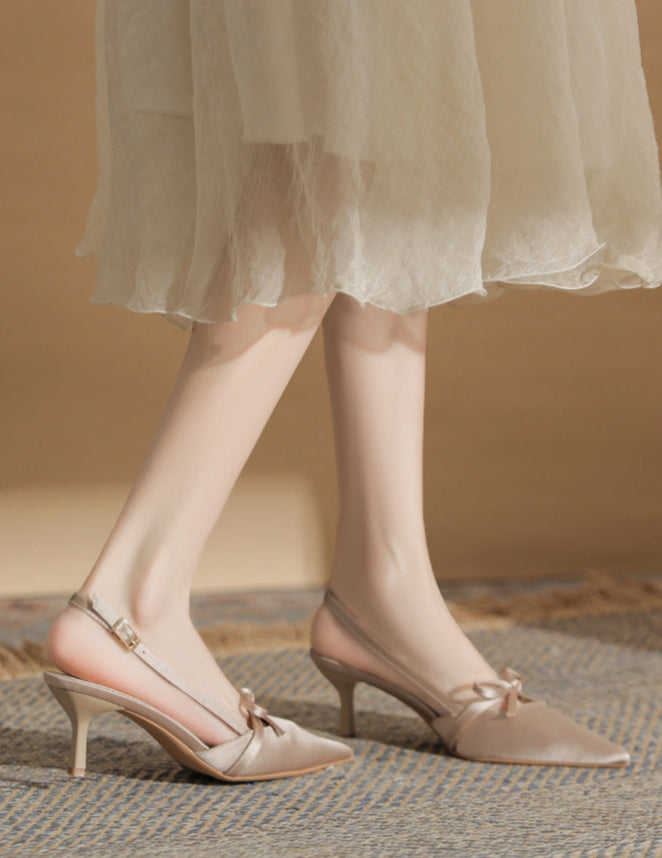 slingback pumps with bow detail - AURORAKRI