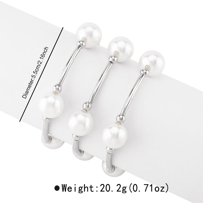 spiral cuff bracelet with oversized pearls – NOIRÉLLE