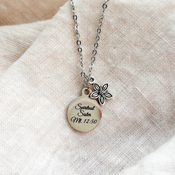 Spiritual Sister Stainless Steel Necklace
