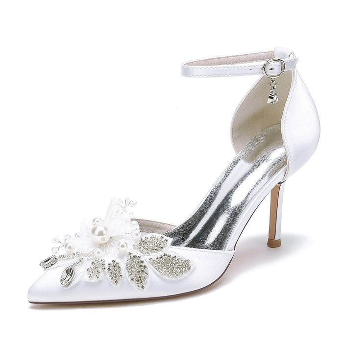 Stiletto Heel 8.5cm Silk-Like Shoes CK0476 - COCOMELODY