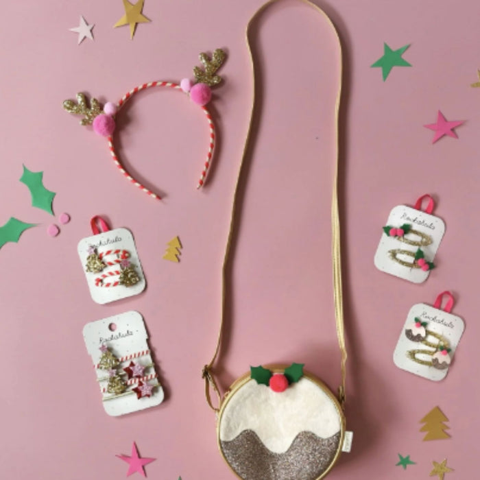 Stripy Pom Pom Reindeer Headband