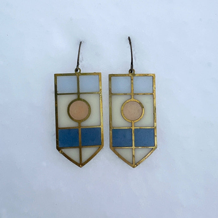 Symmetria // stained glass resin earrings
