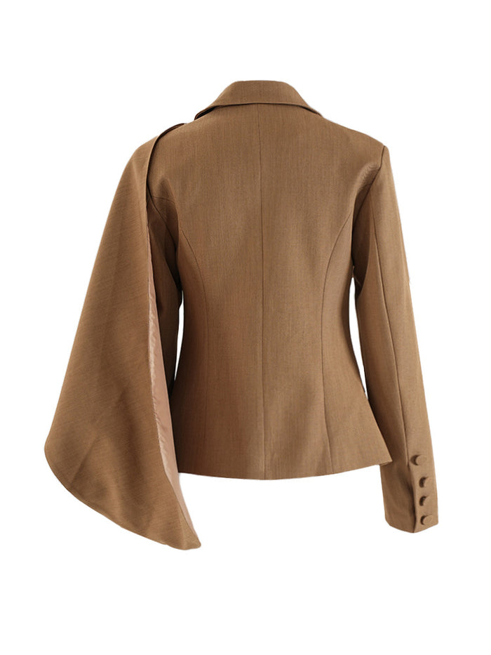 Tailored blazer with draped cape detail - Marcilu