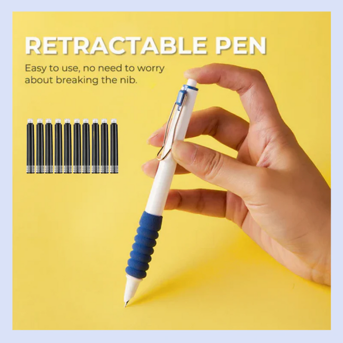 1 * RETRACTABLE FOUNTAIN PEN + 10 * BLACK INK SAC