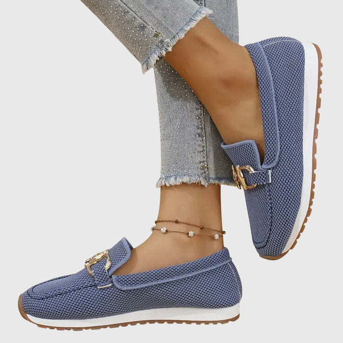 Victoria - Casual Women's Comfort Loafers with Chain Detail