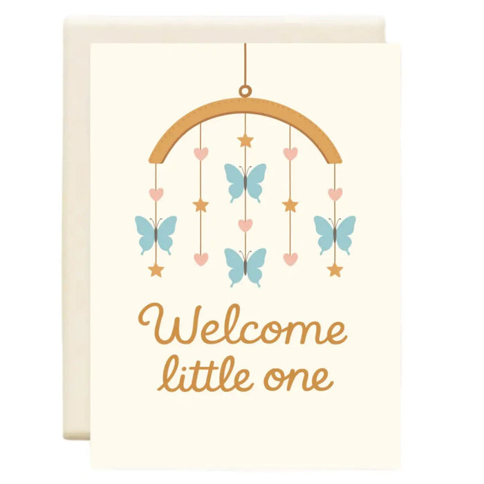 Welcome Little One | Butterly Mobile Baby Card