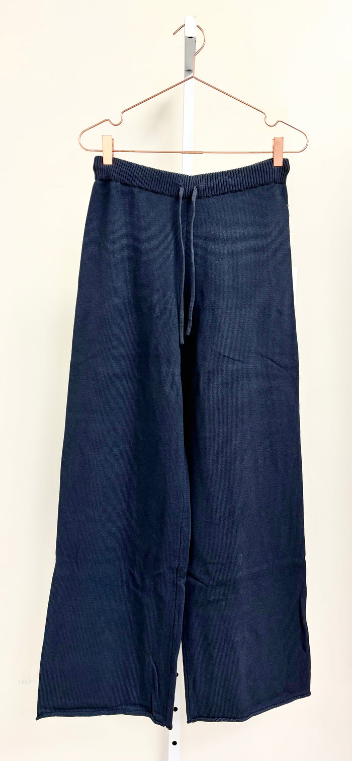 Clarke 100% Cotton Knit Pants in Navy