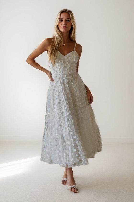 A-Line Ankle Length Lace Wedding Dress CW3426 - COCOMELODY