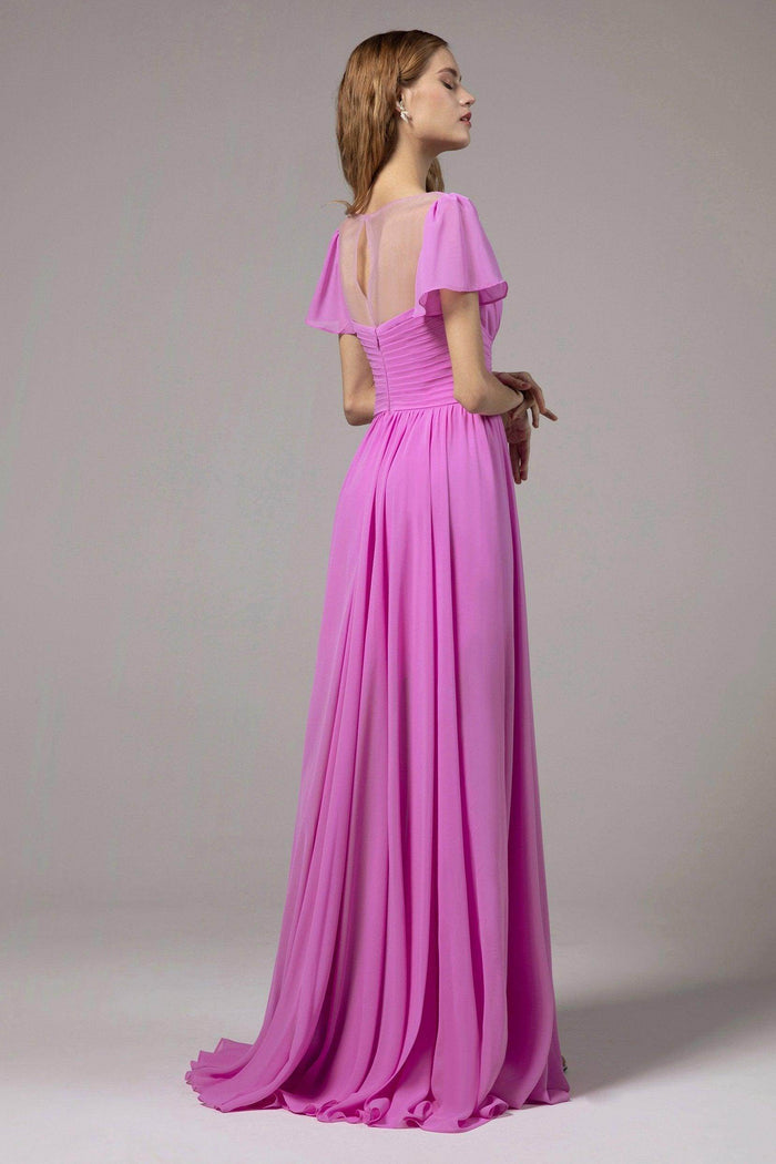 A-Line Floor Length Chiffon Bridesmaid Dress CB0396 - COCOMELODY