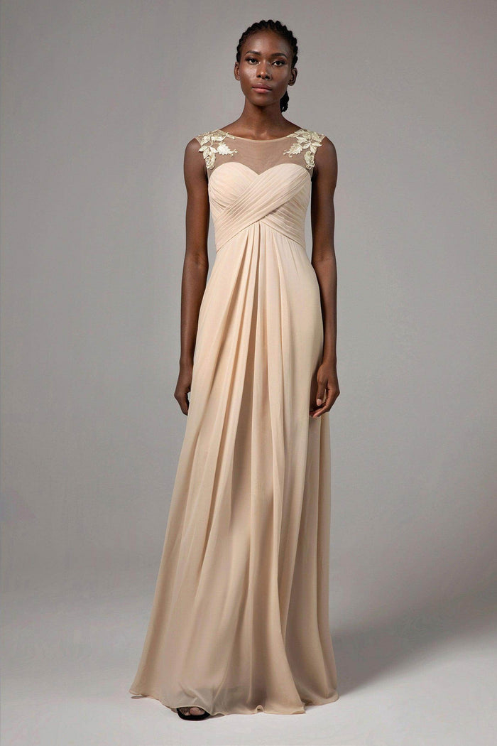 A-Line Floor Length Chiffon Bridesmaid Dress CB0397 - COCOMELODY