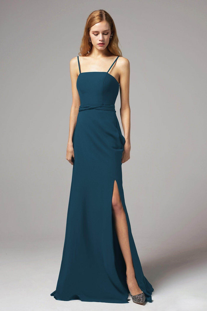 A-Line Floor Length Chiffon Bridesmaid Dress CB0414 - COCOMELODY