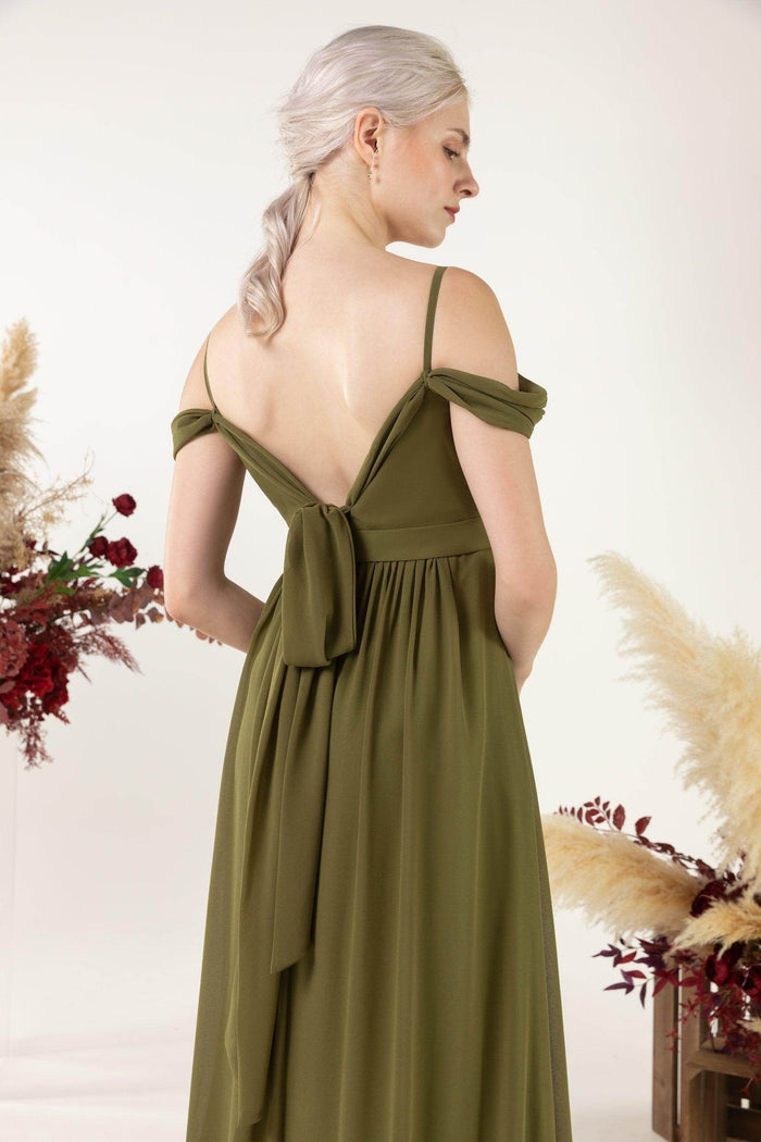 A-Line Floor Length Chiffon Bridesmaid Dress CB0476 - COCOMELODY