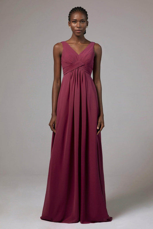 A-Line Floor Length Chiffon Bridesmaid Dress Formal Dresses CB0411 - COCOMELODY