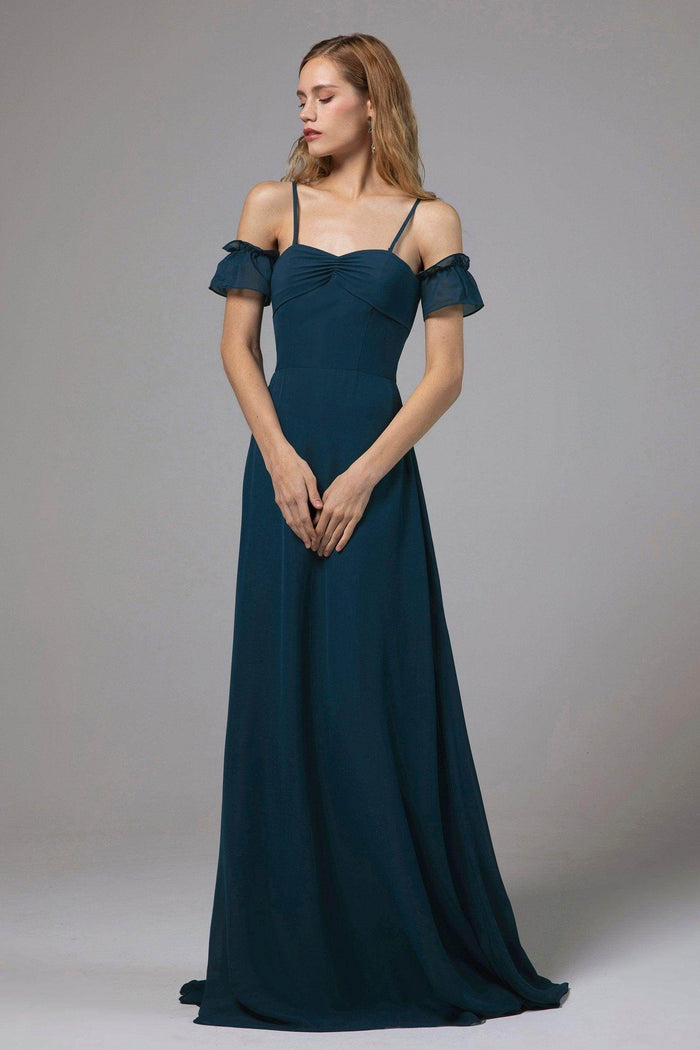 A-Line Floor Length Chiffon Bridesmaid Dress Formal Dresses CB0416 - COCOMELODY