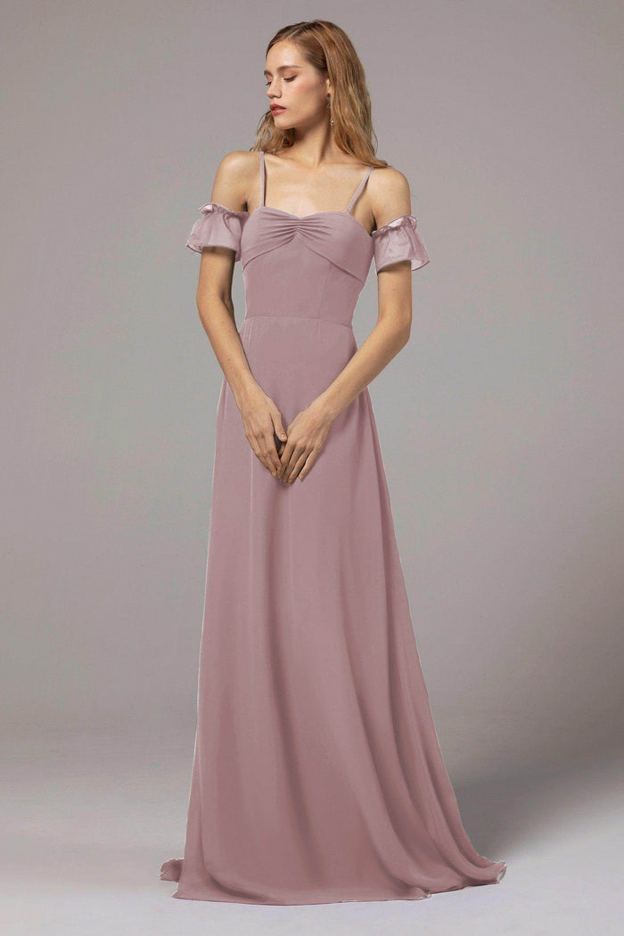 A-Line Floor Length Chiffon Bridesmaid Dress Formal Dresses CB0416 - COCOMELODY