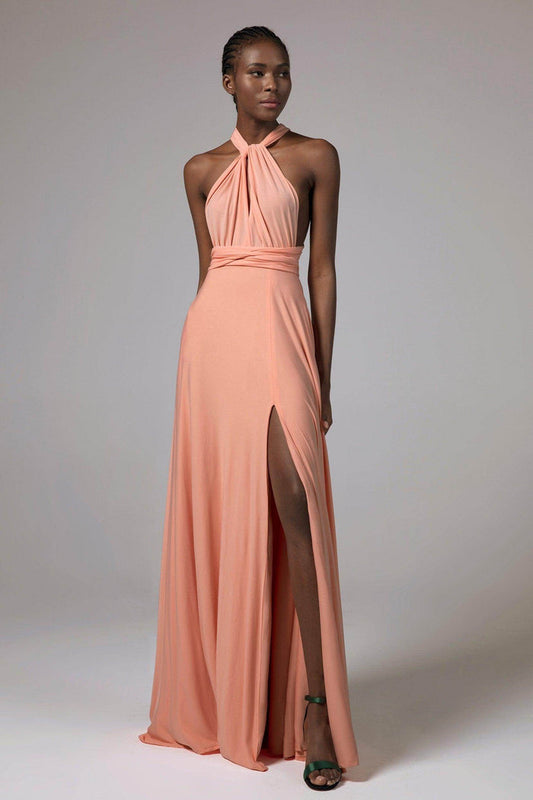 A-Line Floor Length Knitted Fabric Bridesmaid Dress Formal Dresses CB0420 - COCOMELODY