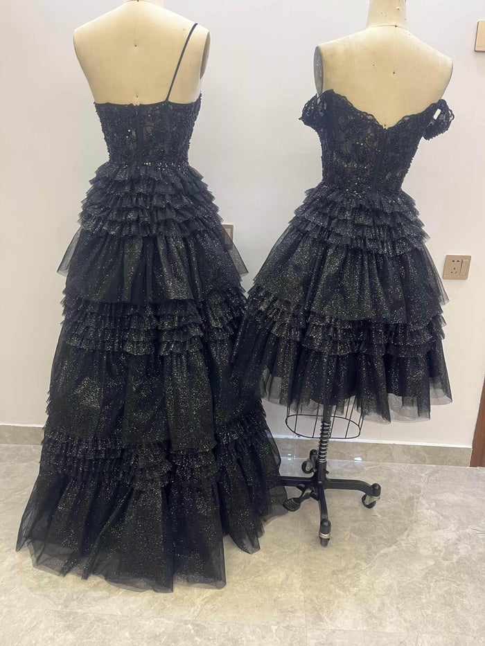 A Line Floor Length Tulle Prom Dresses CS0936 - COCOMELODY