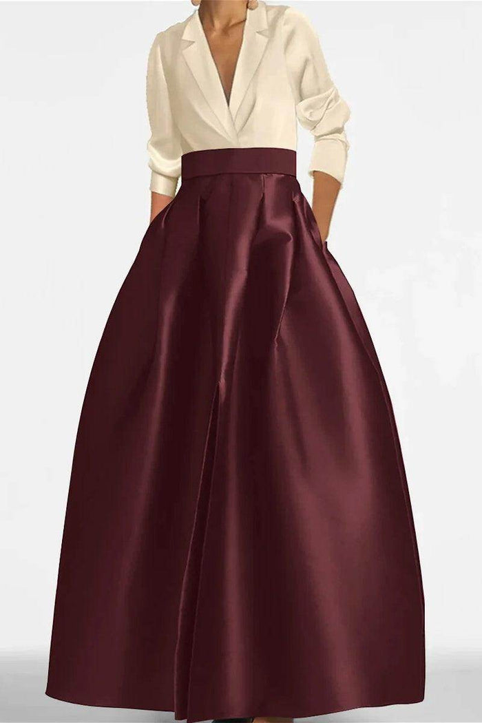 A Line Jewel Neck Long Sleeves Sequin Mother Dresses CM0342 - COCOMELODY