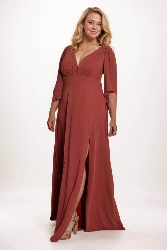 A-Line Maxi Chiffon Bridesmaid Dress CB0751 - COCOMELODY